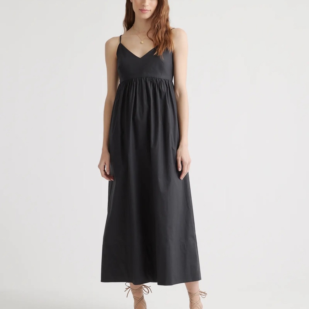 Quince Black Sleeveless Maxi Dress for Weddings